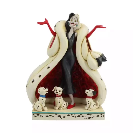 Figura Disney Cruella con los cachorros