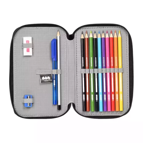 Plumier Doble Pequeño 28 Piezas Batman Dc 3 Plumier Doble Pequeño 28 Piezas Batman Dc 3