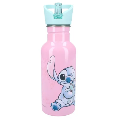 Botella AluminioTtermica con Pajita 500ml Stitch