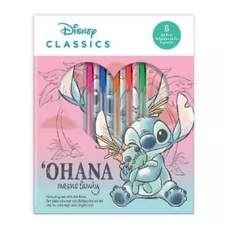 Set cuaderno + 6 boligrafos gel Stitch Disney