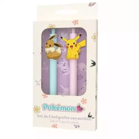 Set 2 Boligrafos con Clip Pokemon