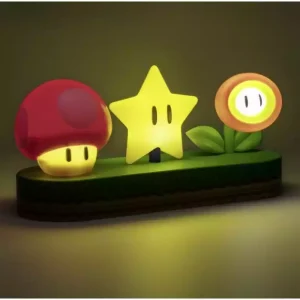 Lámpara Paladone Super Mario icons seta – estrella y flor de fuego 2
