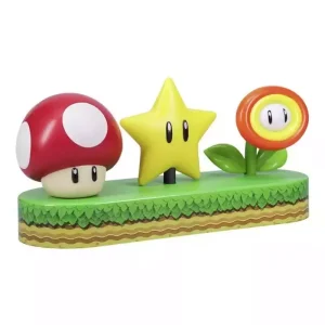 Lámpara Paladone Super Mario icons seta - estrella y flor de fuego