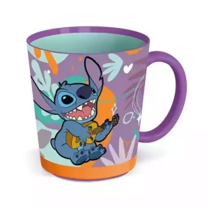 Taza Antivuelco Morada Lilo y Stitch 410ml